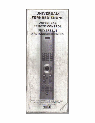 TCM RC218681 UNIVERSAL REMOTE CONTROL -INSTRUCTION FOR USE